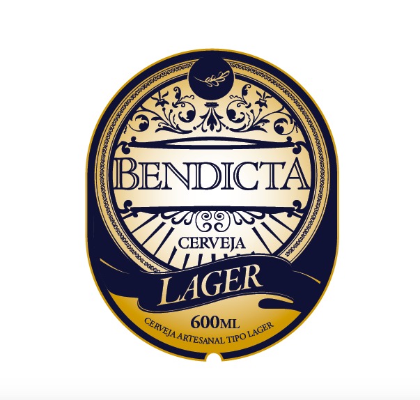 Rótulo oficial Bendicta Cerveja Artesanal Lager 600ml